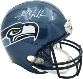 Kam Chancellor Autographed Seattle Seahawks Blue 2002-2011 Throwback Full Size VSR4 Replica Helmet Beckett BAS Witness Stock #258289
