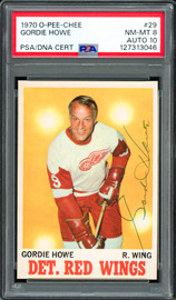 Gordie Howe Autographed 1970 O-Pee-Chee Card #29 Detroit Red Wings PSA 8 Auto Grade Gem Mint 10 PSA/DNA #127313046