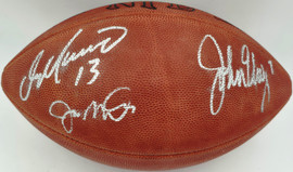 Joe Montana, John Elway & Dan Marino Autographed Official NFL Leather Game Football Beckett BAS #AB50946