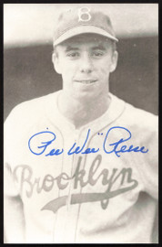 Pee Wee Reese Autographed 3.5x5.5 Postcard Brooklyn Dodgers SKU #260135