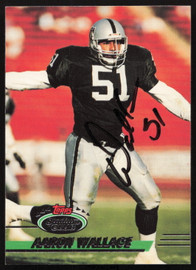 Aaron Wallace Autographed 1993 Stadium Club Card #92 Los Angeles Raiders SKU #260983