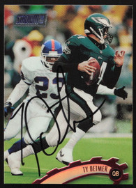 Ty Detmer Autographed 1997 Stadium Club Card #99 Philadelphia Eagles SKU #261302