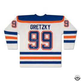 Edmonton Oilers Wayne Gretzky Autographed White Authentic Mitchell & Ness Vintage 1986-1987 Throwback Jersey Size XL UDA Holo Stock #261625