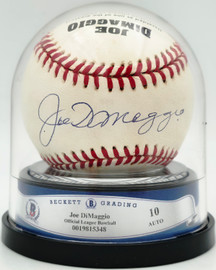 Joe DiMaggio Autographed Official JD Logo League Baseball New York Yankees Auto Grade Gem Mint 10 Beckett BAS #19815348