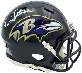 Derrick Henry Autographed Baltimore Ravens Black Speed Mini Helmet Beckett BAS Witness Stock #261817