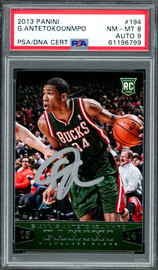 Giannis Antetokounmpo Autographed 2013 Panini Select Rookie Card