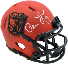 Bernie Kosar Autographed Cleveland Browns Rave Orange Speed Mini Helmet JSA Witness Stock #261883