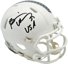 Brian Urlacher Autographed Chicago Bears White 2024 Salute To Service Speed Mini Helmet "USA" Beckett BAS Witness Stock #261927
