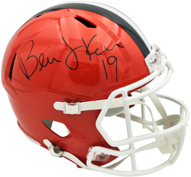 Bernie Kosar Autographed Cleveland Browns Orange 2024 Full Size Speed Replica Helmet JSA Witness Stock #261873