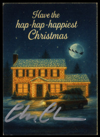 Chevy Chase Autographed Christmas Vacation Greeting Card Beckett BAS QR Stock #261952