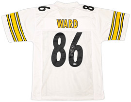 Pittsburgh Steelers Hines Ward Autographed White Jersey Beckett BAS Witness Stock #261911