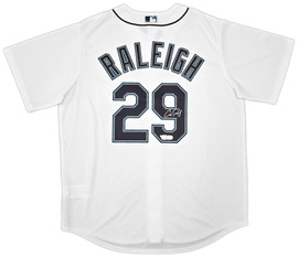 Seattle Mariners Cal Raleigh Autographed White Nike Jersey Size L Fanatics & MLB Holo Stock #261867