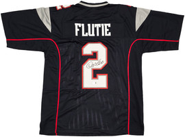 New England Patriots Doug Flutie Autographed Blue Jersey Beckett BAS Witness Stock #260076