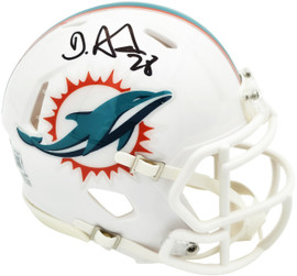 De'Von Achane Autographed Miami Dolphins White Speed Mini Helmet Beckett BAS Witness Stock #262075