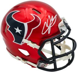 Andre Johnson Autographed Houston Texans Red 2022 Alternate Speed Mini Helmet Alt 2022 Beckett BAS Witness Stock #262072