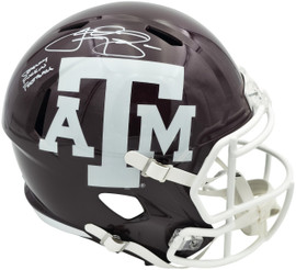 Johnny Manziel Autographed Texas A&M Aggies Maroon 2020 Full Size Speed Replica Helmet "Johnny F'cking Football" Beckett BAS Witness Stock #261980
