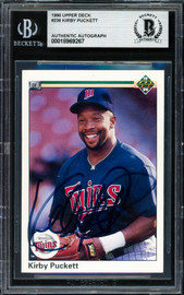 Kirby Puckett Autographed 1990 Upper Deck Card #236 Minnesota Twins Beckett BAS #18969267