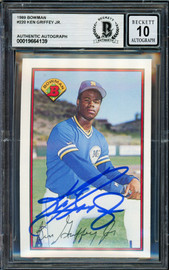 Ken Griffey Jr. Autographed 1989 Bowman Rookie Card #220 Seattle Mariners Auto Grade Gem Mint 10 Beckett BAS #19664139