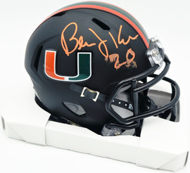 Bernie Kosar Autographed Miami Dolphins Eclipse Black Speed Mini Helmet (Smudged) JSA Witness #WC375695
