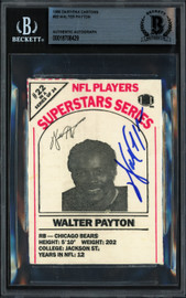 Walter Payton Autographed 1986 Dairy Pak Cartons Card #22 Chicago Bears Beckett BAS #18708429