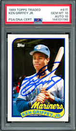 Ken Griffey Jr. Autographed 1989 Topps Traded Rookie Card #41T Seattle Mariners PSA 10 Auto Grade Gem Mint 10 PSA/DNA #144101190