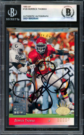 Derrick Thomas Autographed 1993 Upper Deck SP Card #125 Kansas City Chiefs Beckett BAS #19958644