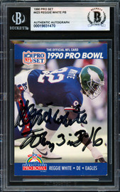 Reggie White Autographed 1990 Pro Set Card #423 Philadelphia Eagles Beckett BAS #19831470