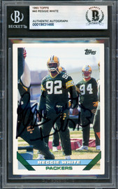Reggie White Autographed 1993 Topps Card #40 Green Bay Packers Beckett BAS #19831466