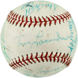 1972 Albuquerque Dukes Autographed Official Wilson PCL Baseball With 20 Signatures Including Tommy Lasorda SKU #263387