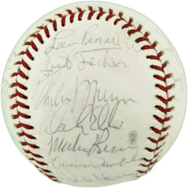 1973 New York Yankees Autographed Official MacPhail AL Baseball With 21 Signatures Including Thurman Munson Beckett BAS #AE85549