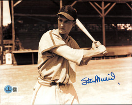 Stan Musial Autographed 8x10 Photo St. Louis Cardinals Beckett BAS QR #BV86522