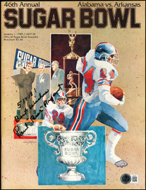 Paul "Bear" Bryant Autographed 1980 Sugar Bowl Program University of Alabama "Best Wishes" Beckett BAS #AE85546
