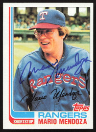 Mario Mendoza Autographed 1982 Topps Card #212 Texas Rangers SKU #263673