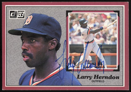 Larry Herndon Autographed 1983 Donruss Action All Stars Card #5 Detroit Tigers SKU #264337