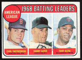 Danny Cater Autographed 1969 Topps Card #1 Oakland A's SKU #264433