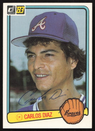 Carlos Diaz Autographed 1983 Donruss Card #562 Atlanta Braves SKU #264637