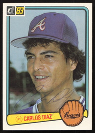 Carlos Diaz Autographed 1983 Donruss Card #562 Atlanta Braves SKU #264640