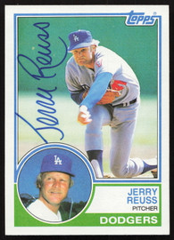 Jerry Reuss Autographed 1983 Topps Card #90 Los Angeles Dodgers SKU #264651