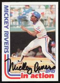 Mickey Rivers Autographed 1982 Topps Card #705 Texas Rangers SKU #264830