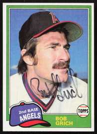 Bob Bobby Grich Autographed 1981 Topps Card #182 California Angels SKU #264907