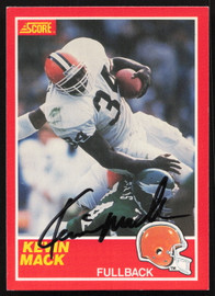 Kevin Mack Autographed 1989 Score Card #129 Cleveland Browns SKU #265398