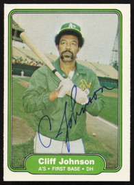 Cliff Johnson Autographed 1982 Fleer Card #93 Oakland A's SKU #263619