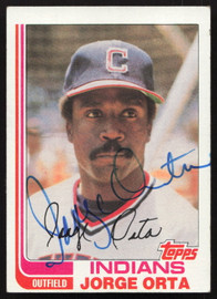 Jorge Orta Autographed 1982 Topps Card #26 Cleveland Indians SKU #263663