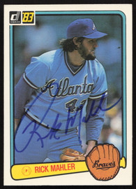 Rick Mahler Autographed 1983 Donruss Card #527 Atlanta Braves SKU #263752