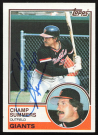 Champ Summers Autographed 1983 Topps Card #428 San Francisco Giants SKU #263848