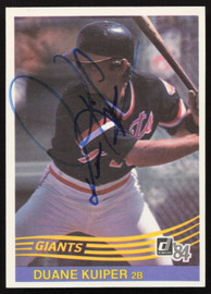 Duane Kuiper Autographed 1984 Donruss Card #553 San Francisco Giants SKU #263947