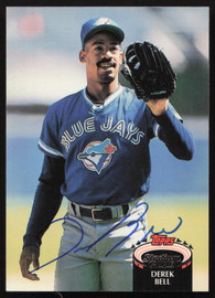 Derek Bell Autographed 1992 Stadium Club Card #555 Toronto Blue Jays SKU #264178