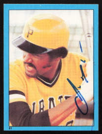 Omar Moreno Autographed 1982 Topps Stickers Card #81 Pittsburgh Pirates SKU #264224