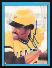 Omar Moreno Autographed 1982 Topps Stickers Card #81 Pittsburgh Pirates SKU #264225