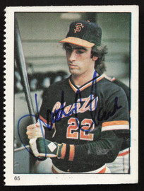 Jack Clark Autographed 1982 Fleer Stamps Card #65 San Francisco Giants SKU #264242